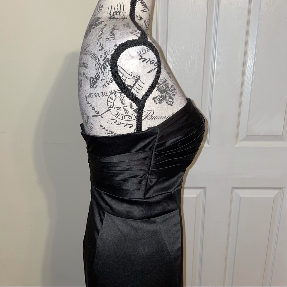 BCBGeneration Satin Black Dress Prom Black Tie Size 2 - Picture 3 of 15